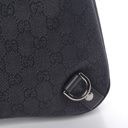 Gucci Denim Monogram Abbey D Ring Hobo Black 11 of 15