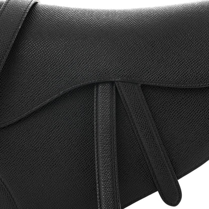Christian Dior Grained Calfskin Saddle Bag With Strap Black 8 of 12