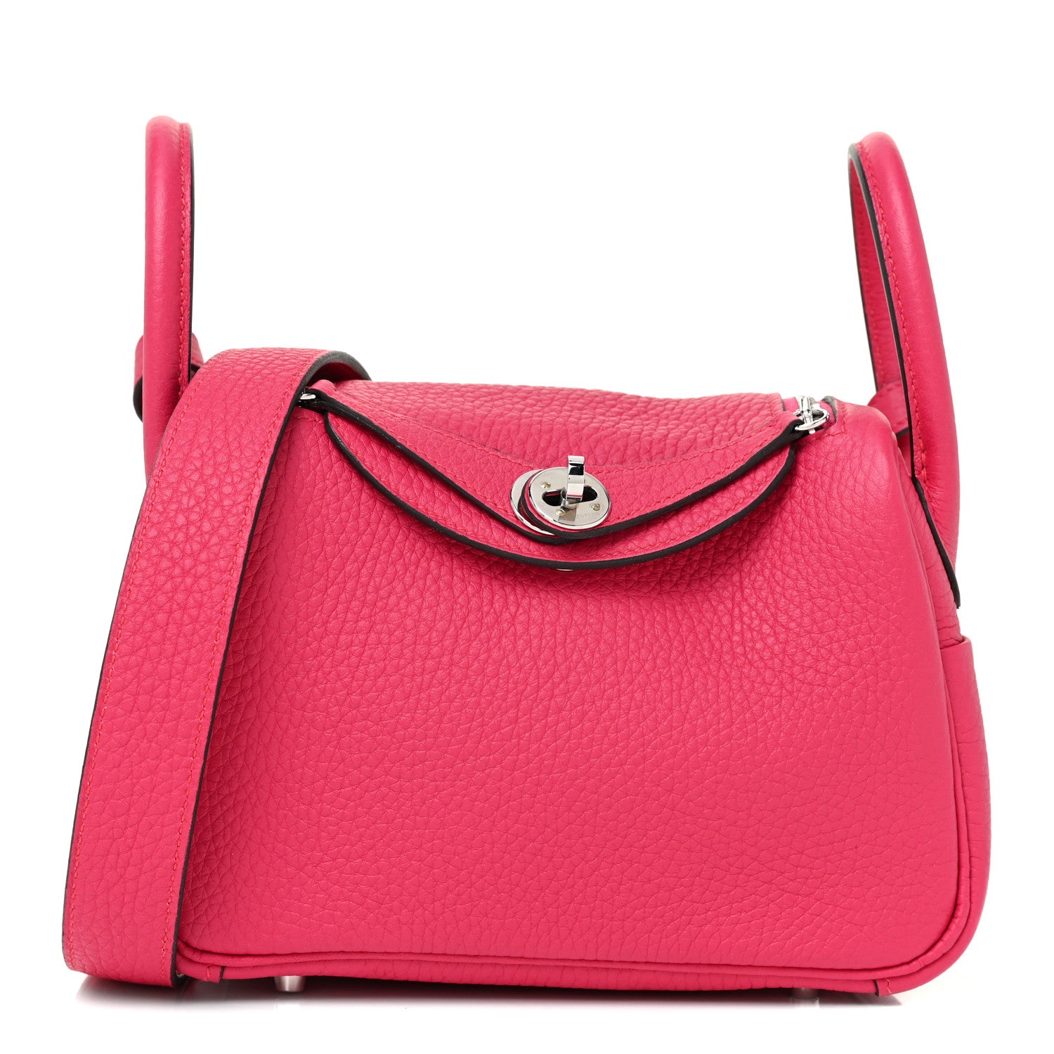 Hermes Taurillon Clemence Mini Lindy 20 Framboise 1 of 10