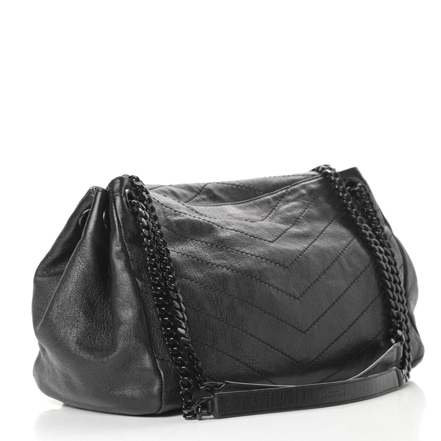Lambskin Chevron Monogram Medium Nolita Black