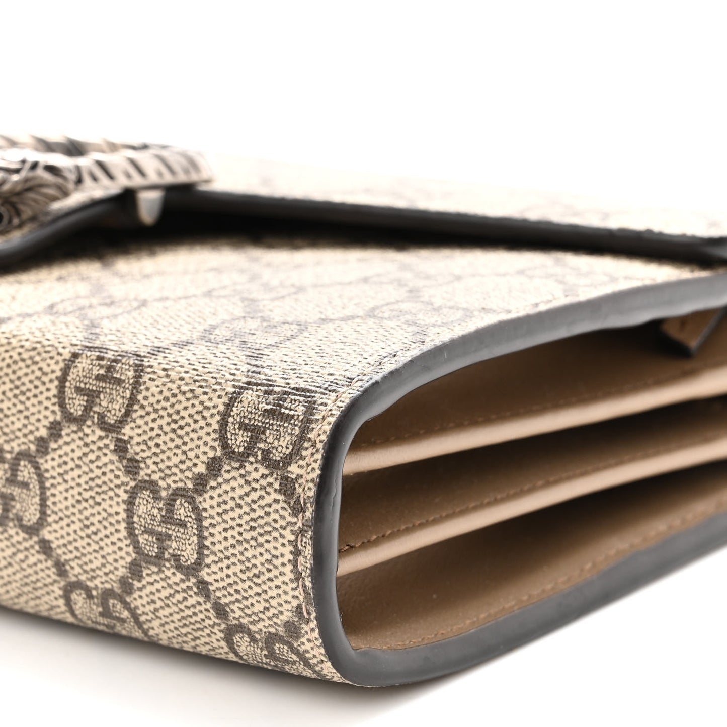 GG Supreme Monogram Mini Dionysus Chain Wallet Beige Taupe