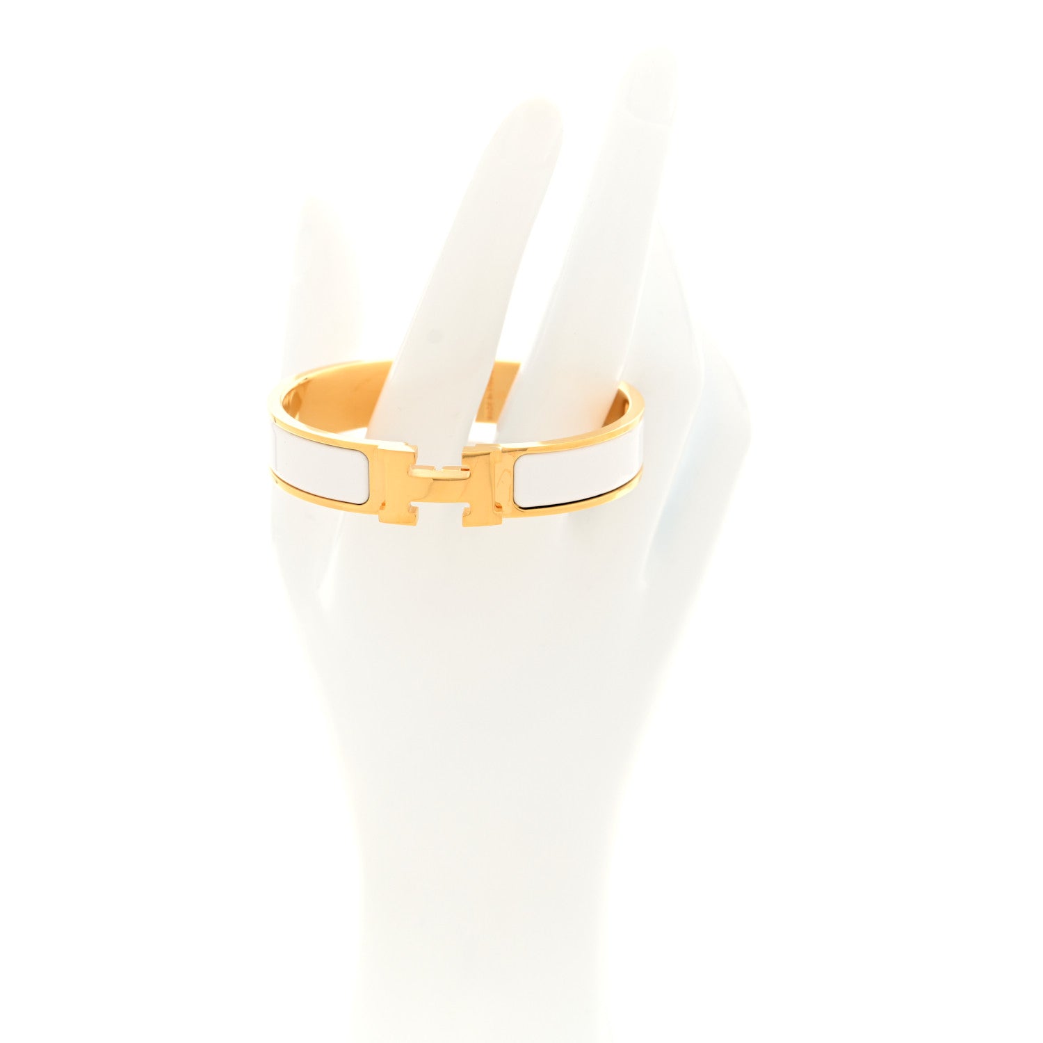 Hermes Enamel Narrow Clic Clac H Bracelet PM White 2 of 5