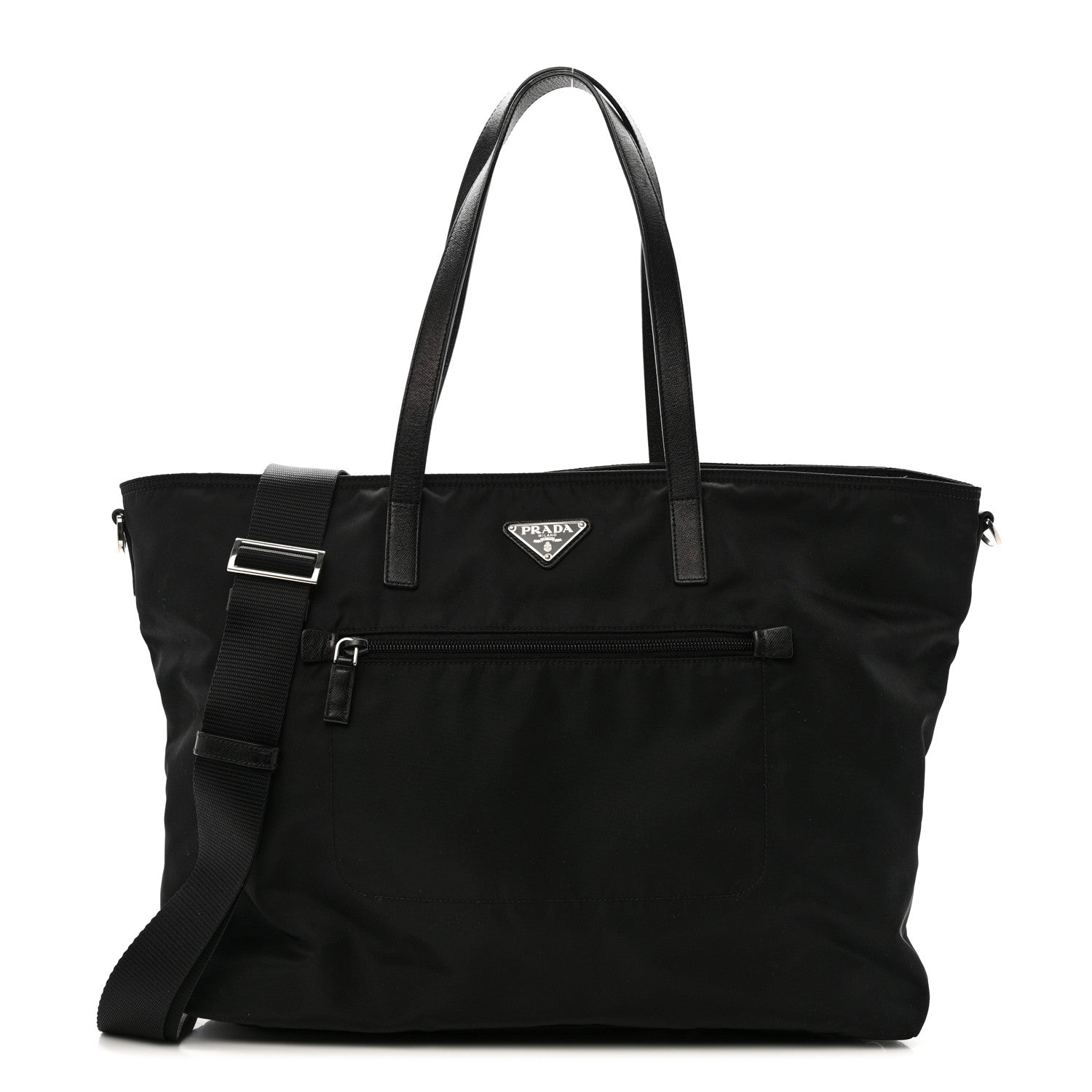 Prada Tessuto Nylon Vela Saffiano Tote Black 1 of 14