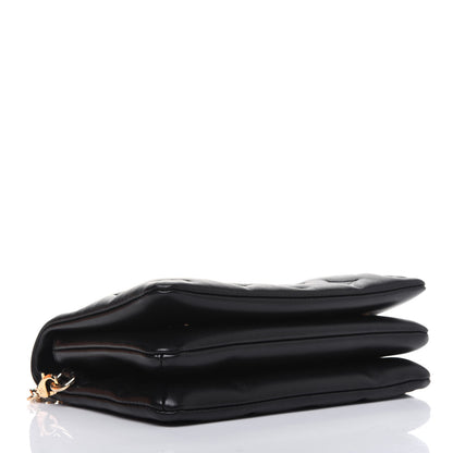 Louis Vuitton Lambskin Embossed Monogram Pochette Coussin Black 4 of 9