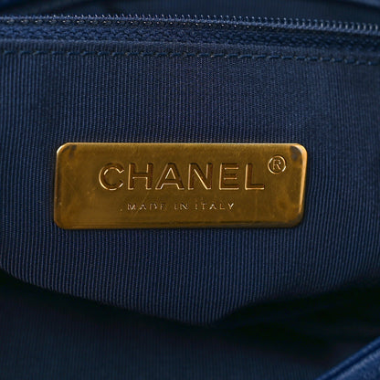 Chanel Goatskin Quilted Large Chanel 19 Flap Navy Blue 6 of 9