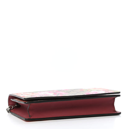 Gucci GG Supreme Monogram Blooms Chain Wallet Beige Multicolor Dry Rose 3 of 4