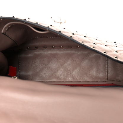 Valentino Garavani Lambskin Medium Rockstud Spike Shoulder Bag Poudre 5 of 9