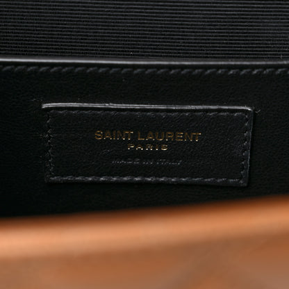 Saint Laurent Grain De Poudre Textured Mixed Matelasse Triquilt Medium Monogram Satchel Dune 7 of 9