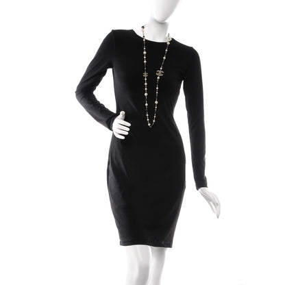 Chanel Pearl Bead Enamel CC Long Necklace Black Gold 2 of 6