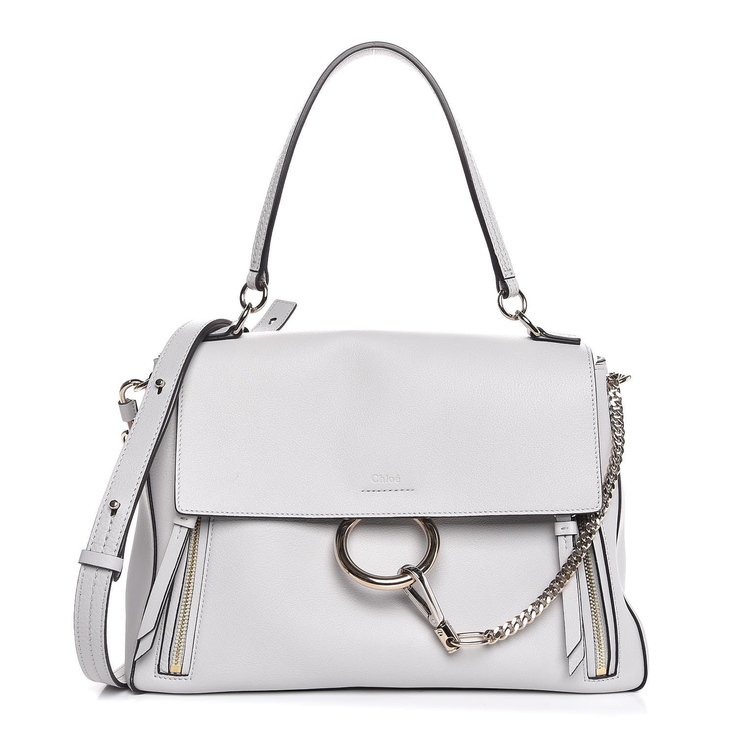 Chloe Calfskin Medium Faye Day Shoulder Bag Airy Grey 1 of 9