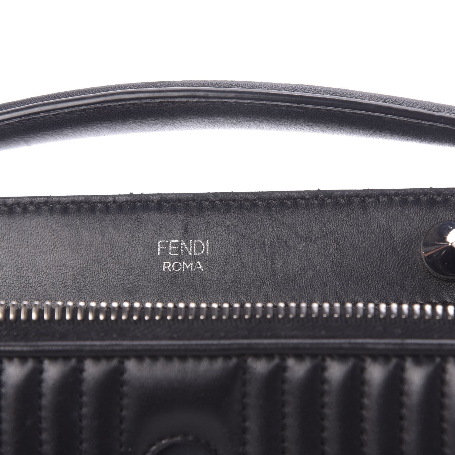 Fendi Shiny Nappa Trapuntata Small DotCom Click Top Handle Chain Satchel Black 11 of 12