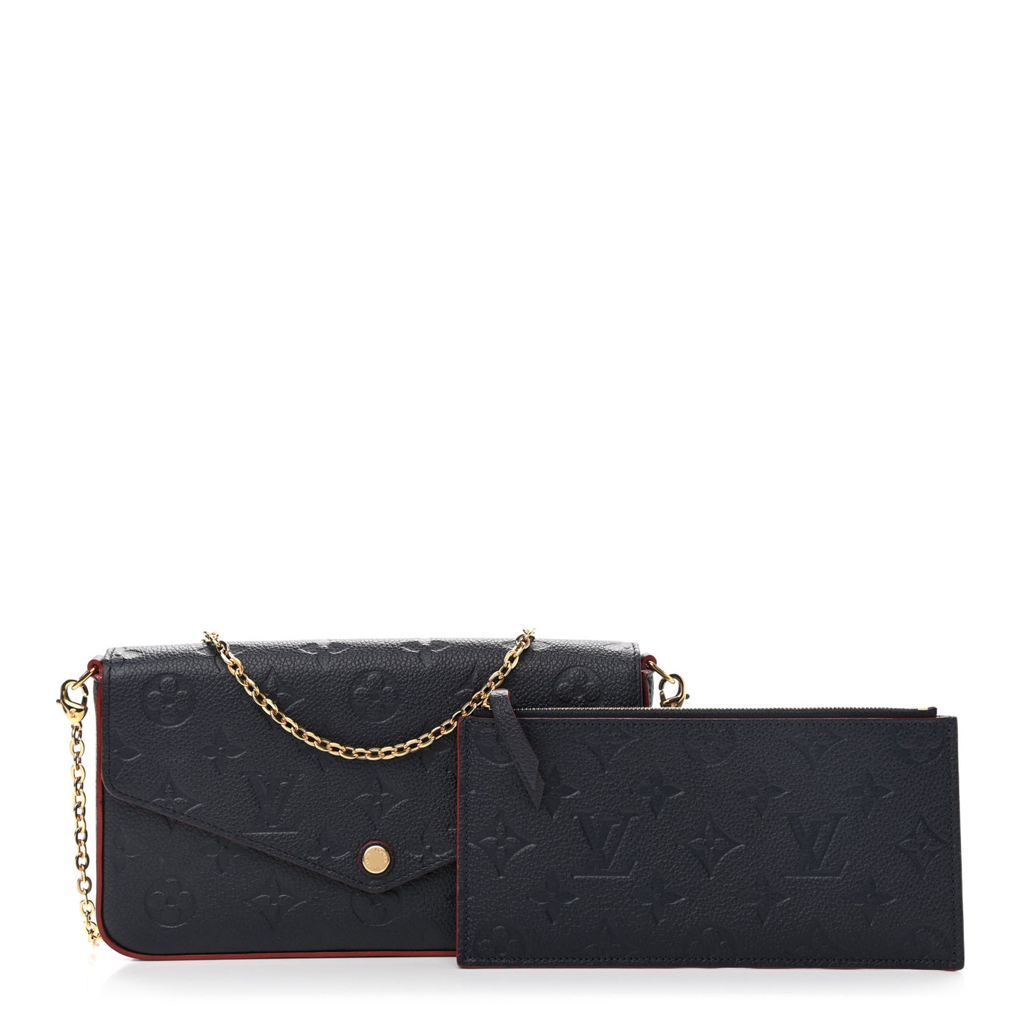 Empreinte Pochette Felicie Chain Wallet Marine Rouge
