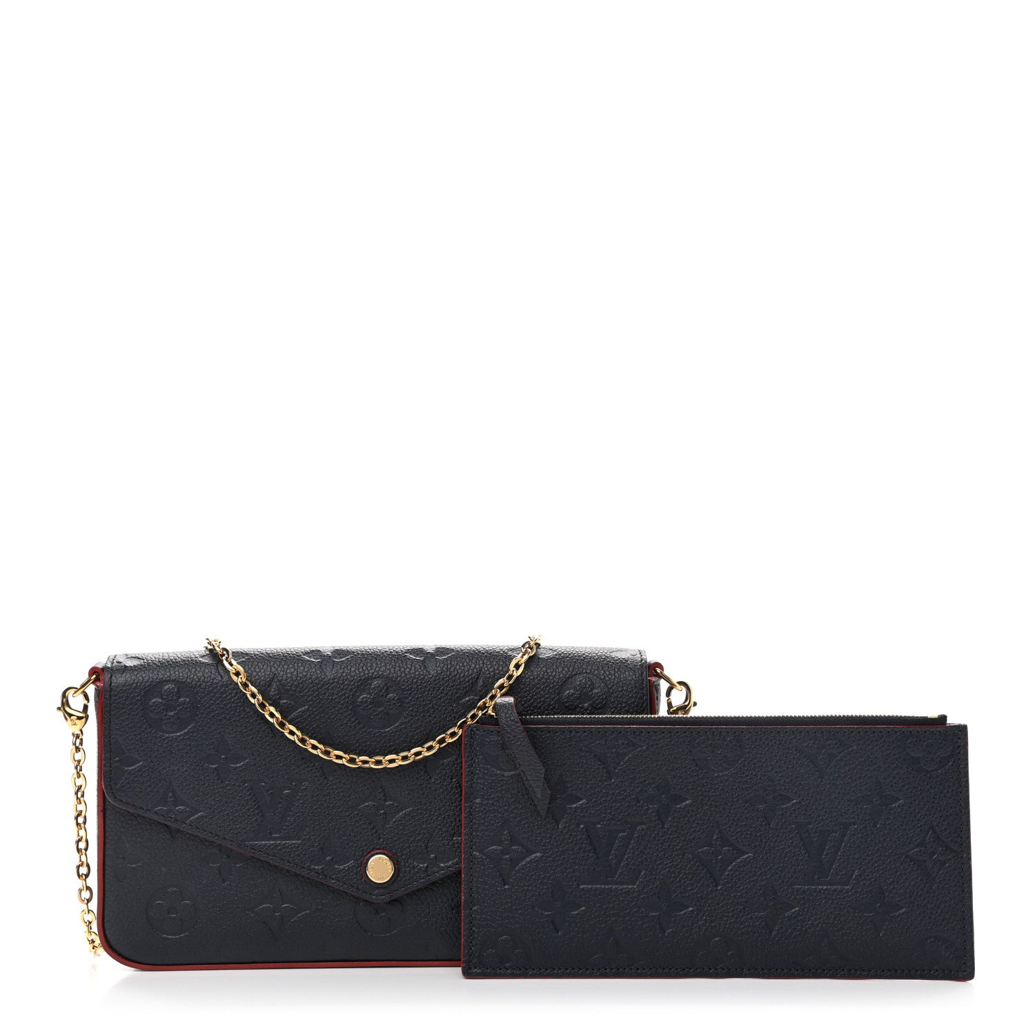 Louis Vuitton Empreinte Pochette Felicie Chain Wallet Marine Rouge 1 of 13