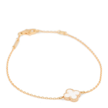 Van Cleef & Arpels 18K Yellow Gold Mother of Pearl Sweet Alhambra Bracelet 1 of 6