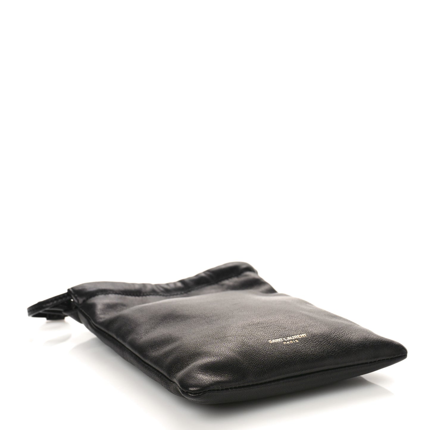 Lambskin Paris Drawstring Pouch Black