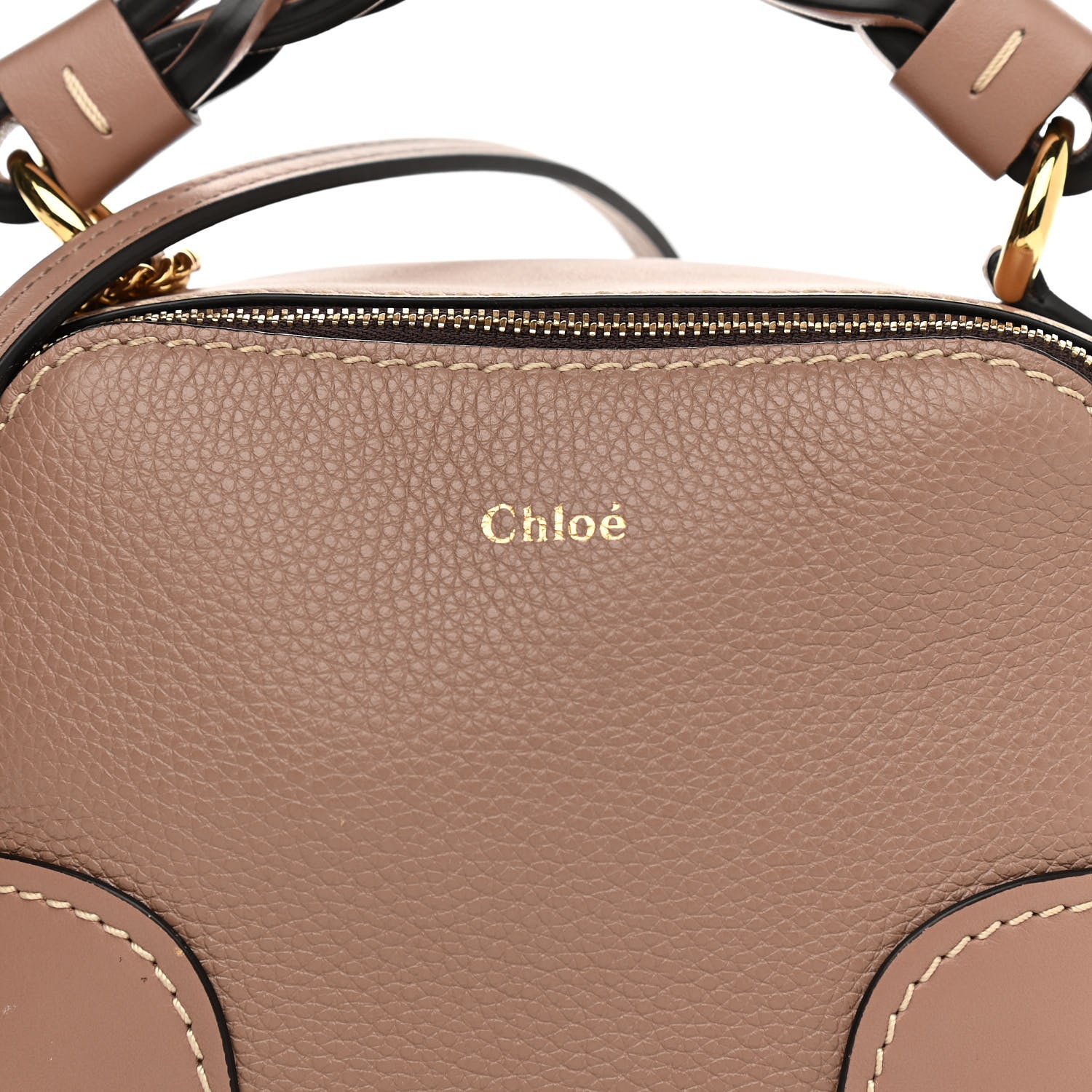 Chloe Calfskin Mini Daria Chain Bag Cement Brown 8 of 10
