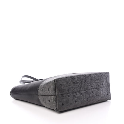 MCM Calfskin Visetos Wilder Shopper Tote Black 3 of 8