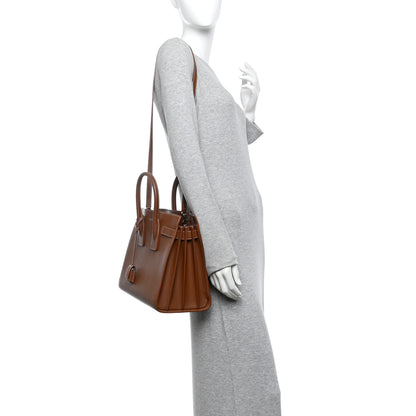 Saint Laurent Grained Calfskin Topstitch Small Sac De Jour Saddle 2 of 13