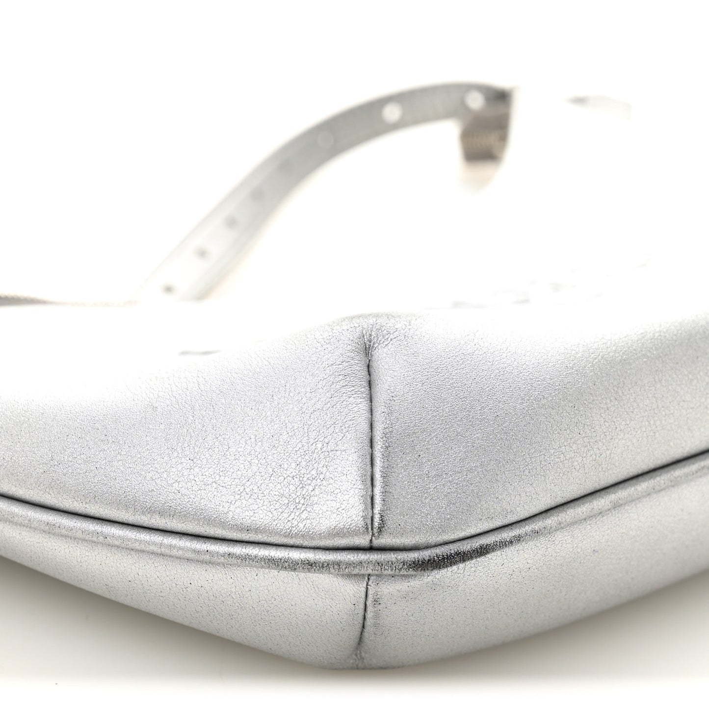Metallic Calfskin Mary Kate Shoulder Bag Silver
