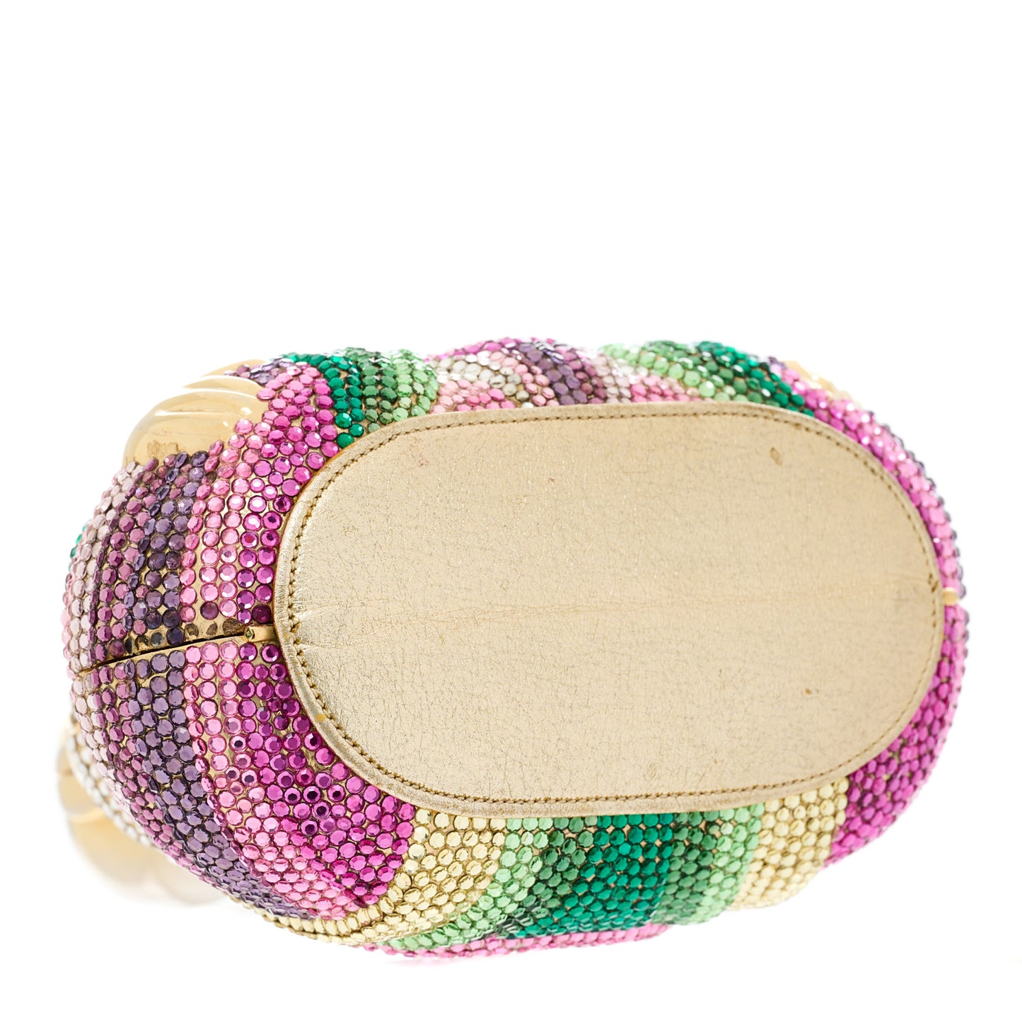 Swarovski Crystal Buddha Minaudiere Clutch Gold