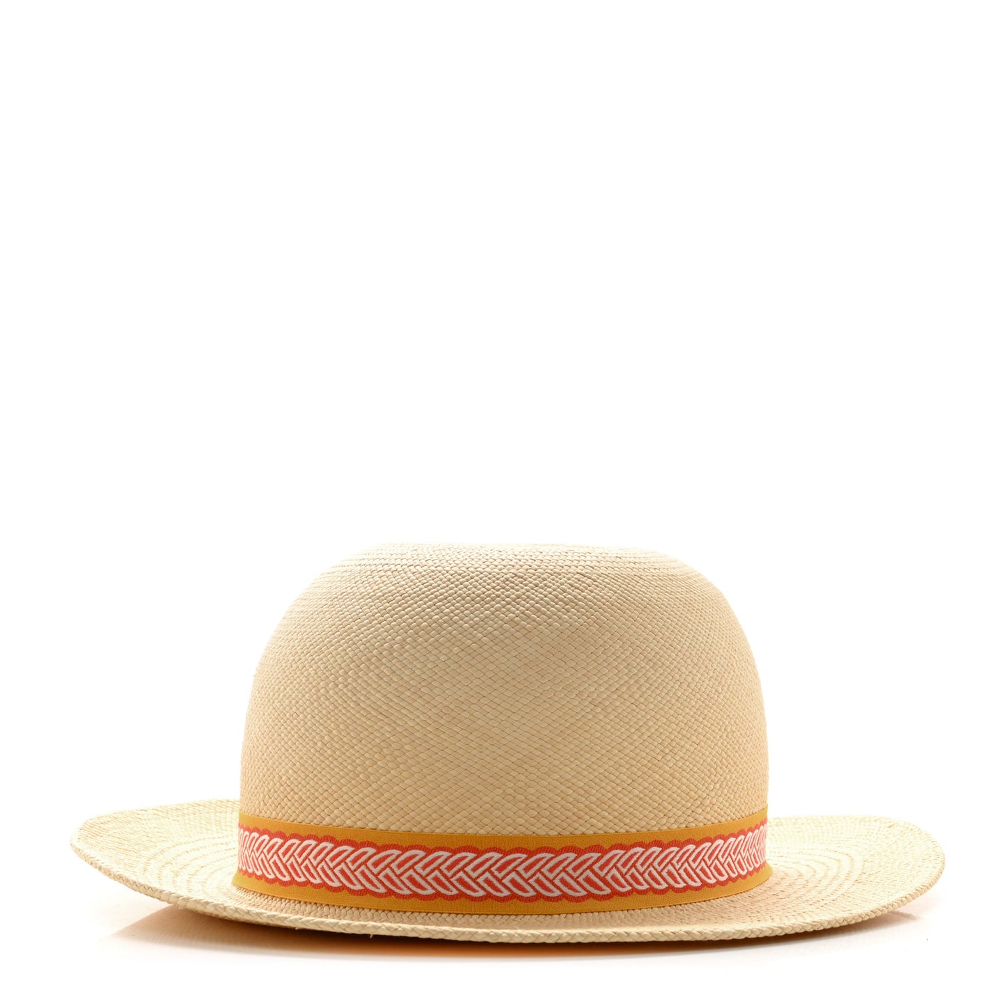 Straw Panama Brisa Fantaisie D'Etriers Greta Hat 58 Naturel Orange