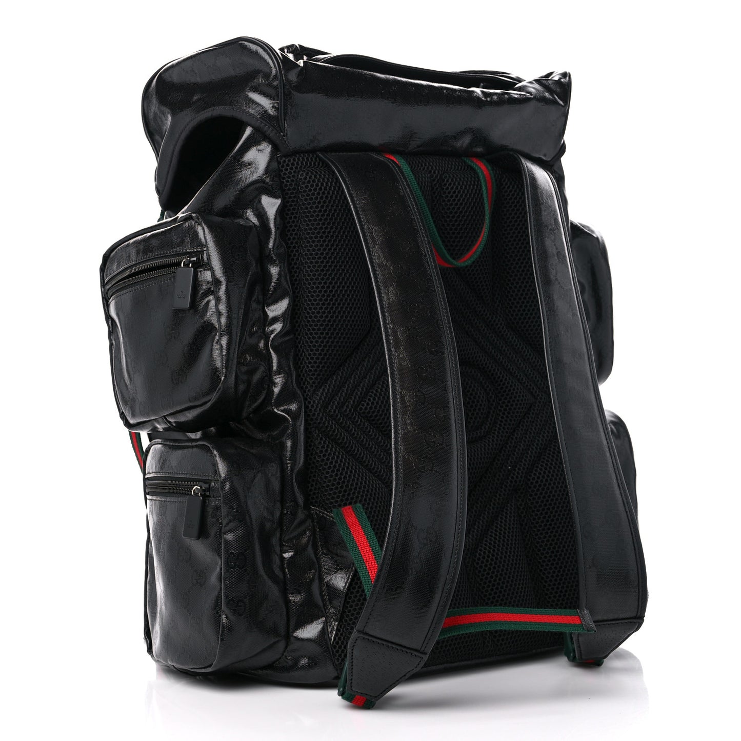 GG Crystal Monogram Web Backpack Black