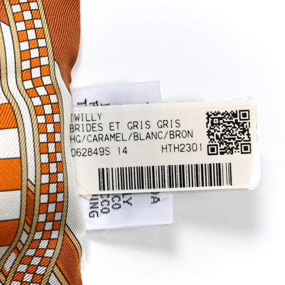 Hermes Silk Brides et Gris Twilly Caramel White Bronze 4 of 4