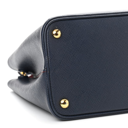 Prada Saffiano Cuir Small Double Bag Baltico Fuoco 9 of 11
