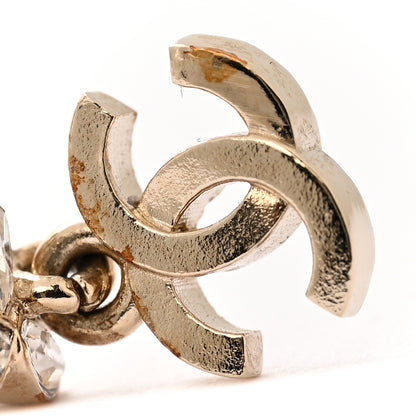 Chanel Crystal Sparkling Wheat CC Long Drop Earrings Gold 5 of 6