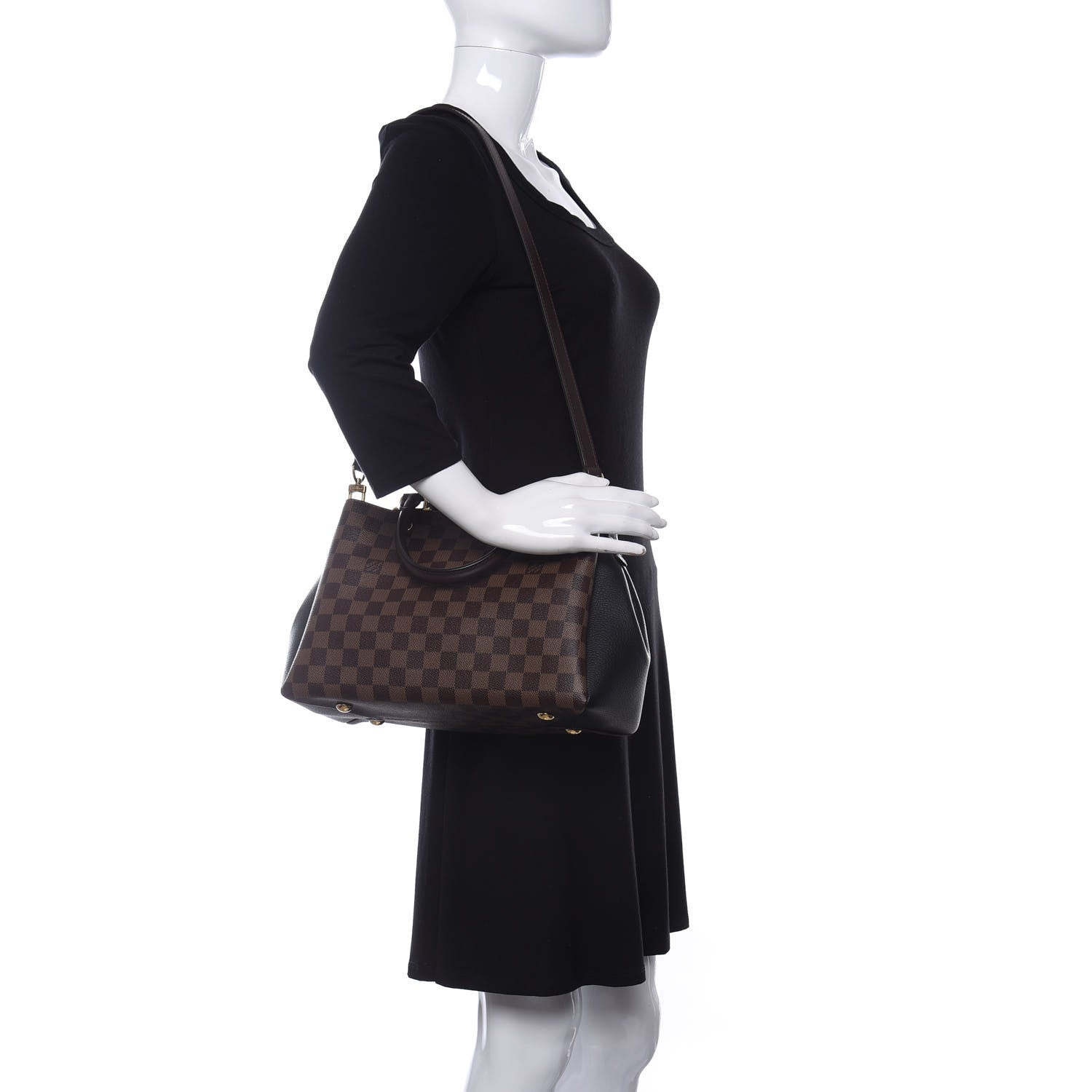 Louis Vuitton Damier Ebene Cuir Taurillon Brittany Black 2 of 10