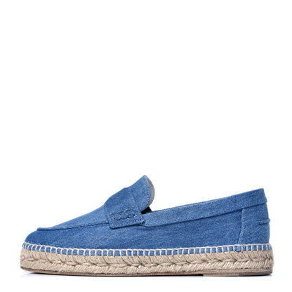 Hermes Denim Canvas Womens Trip Espadrilles 37 Bleu Clair 1 of 6