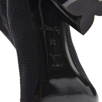 Louis Vuitton Monogram Stretch Fabric Silhouette Ankle Boots 36 Black 6 of 9