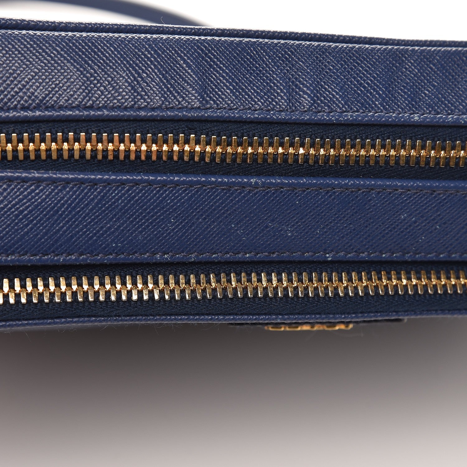 Prada Saffiano Lux Large Zip Crossbody Bag Bleuette 11 of 12