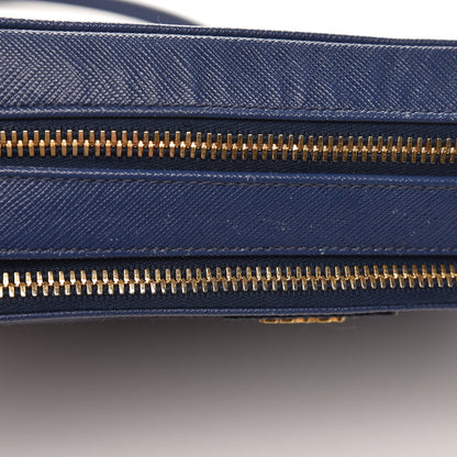 Prada Saffiano Lux Large Zip Crossbody Bag Bleuette 11 of 12