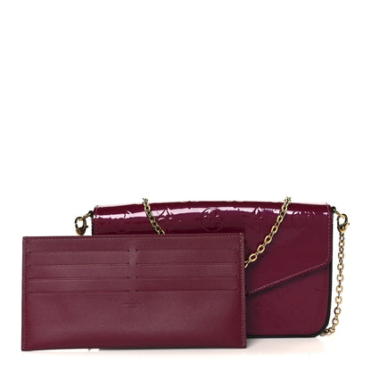 Louis Vuitton Vernis Felicie Chain Wallet Magenta 3 of 14
