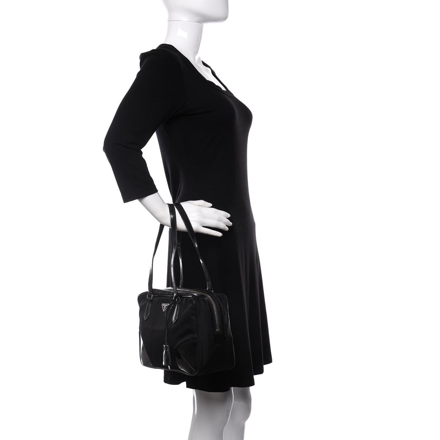 Tessuto Nylon Vernice Bauletto Black