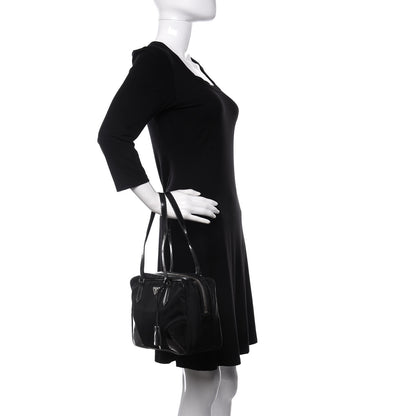 Prada Tessuto Nylon Vernice Bauletto Black 2 of 15