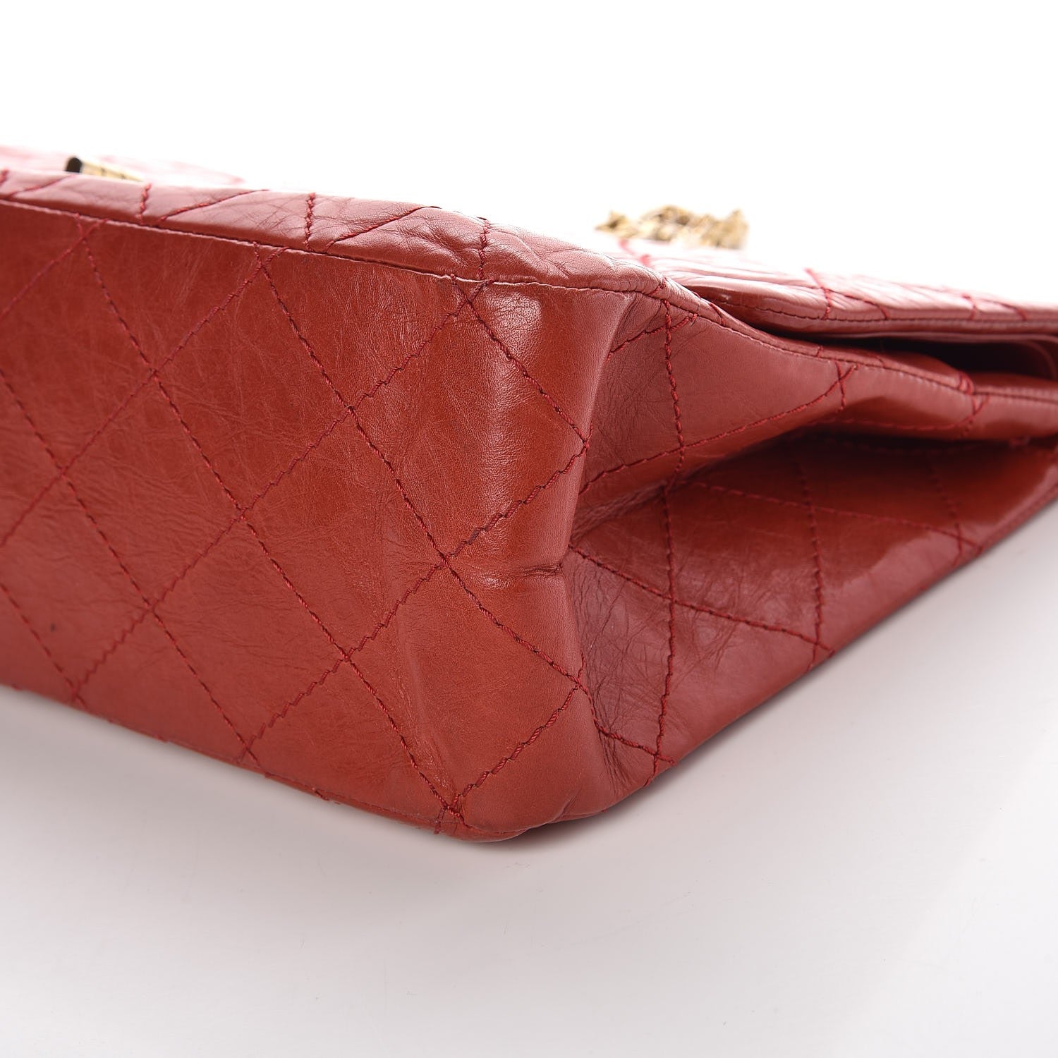 Chanel Aged Calfskin Quilted 2.55 Reissue 227 Flap Red 8 of 11