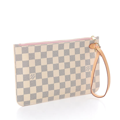 Louis Vuitton Damier Azur Neverfull MM GM Pochette Rose Ballerine 2 of 6