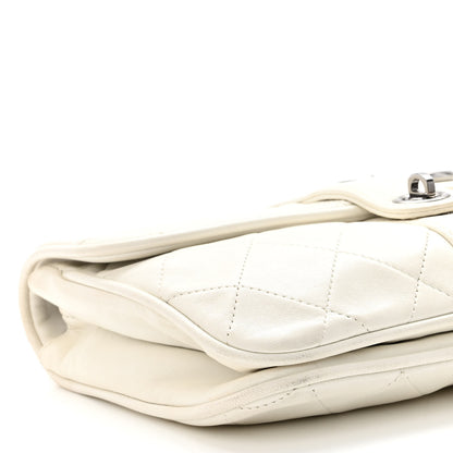 Chanel Lambskin Quilted Pile Ou Face Flap White 9 of 10