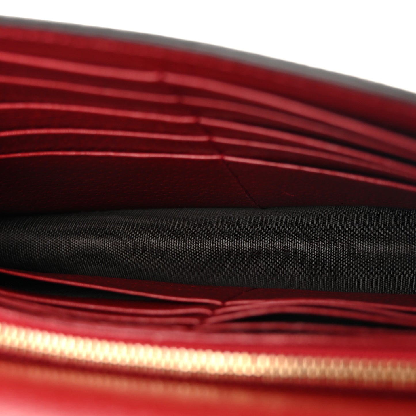 GG Supreme Monogram Tian Chain Wallet Beige Multicolor Red