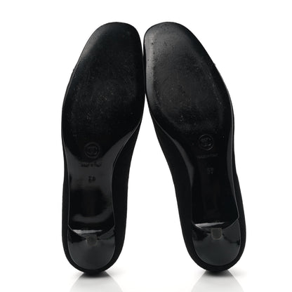 Chanel Patent Suede Cap Toe Kitten Heel Pumps 39 Black 5 of 8