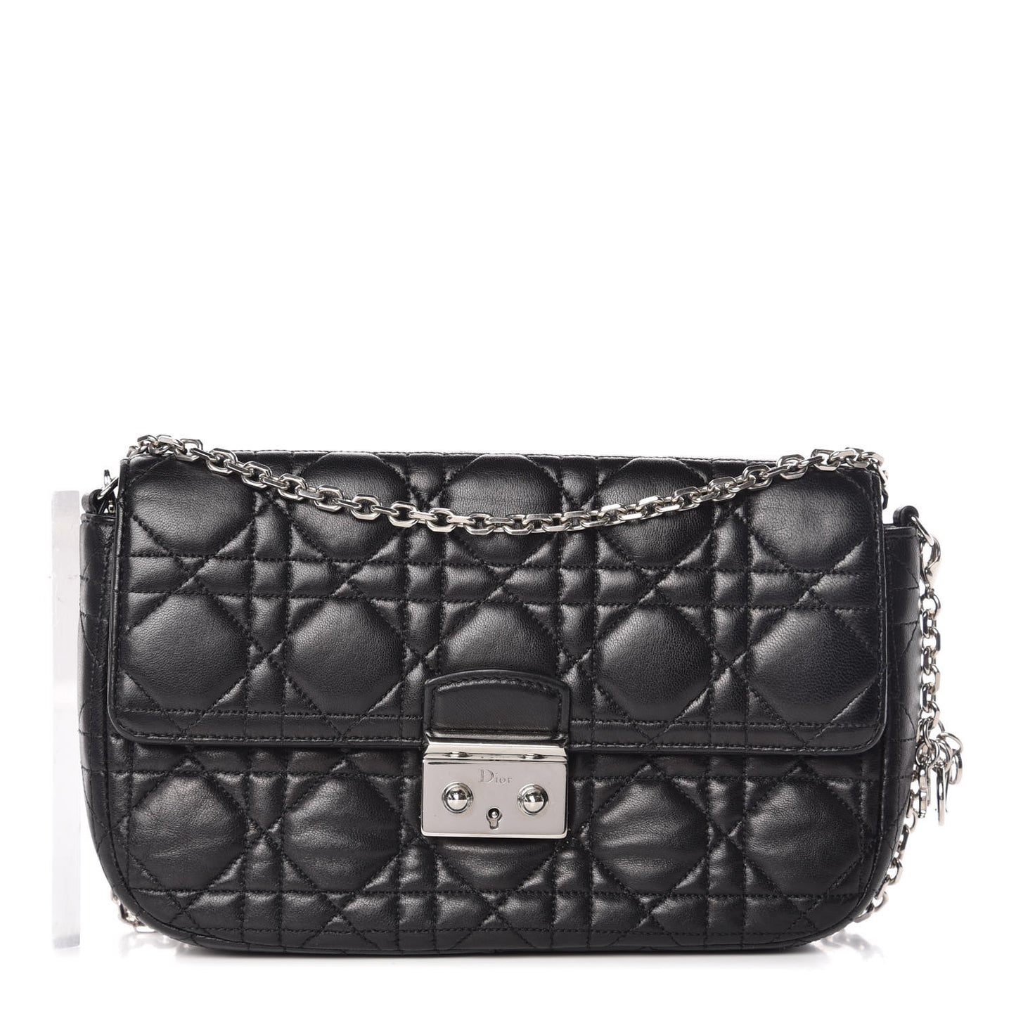 Lambskin Cannage Miss Dior Promenade Pouch Black