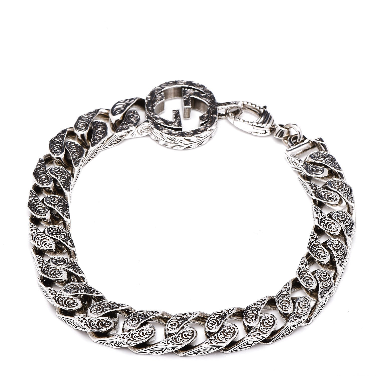 Gucci Sterling Silver Interlocking G Chain Bracelet 1 of 4