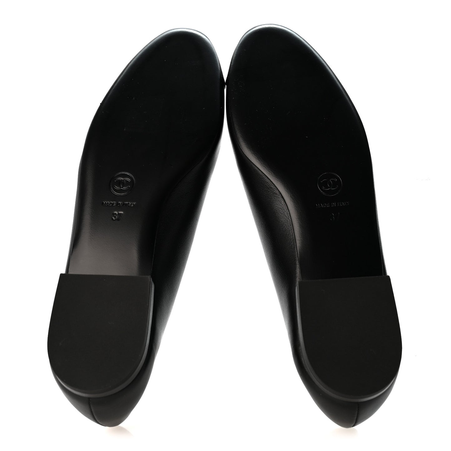 Calfskin Grosgrain Cap Toe CC Moccasin Loafers 37 Black