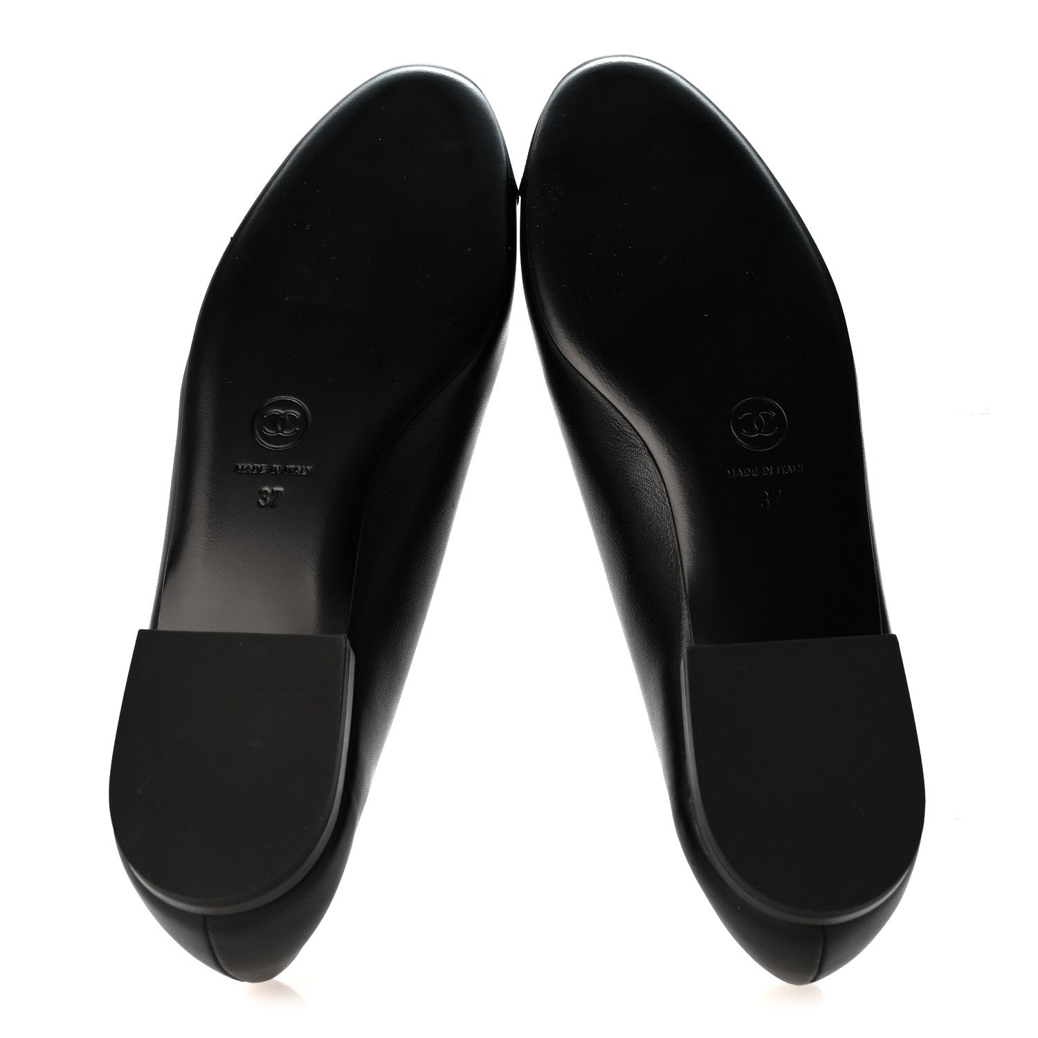 Chanel Calfskin Grosgrain Cap Toe CC Moccasin Loafers 37 Black 6 of 10