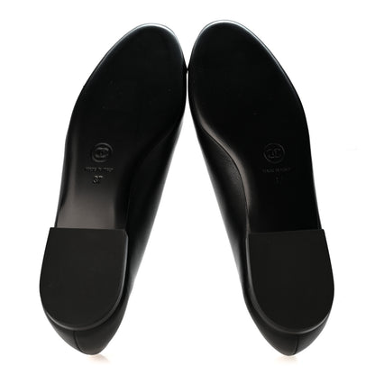 Chanel Calfskin Grosgrain Cap Toe CC Moccasin Loafers 37 Black 6 of 10