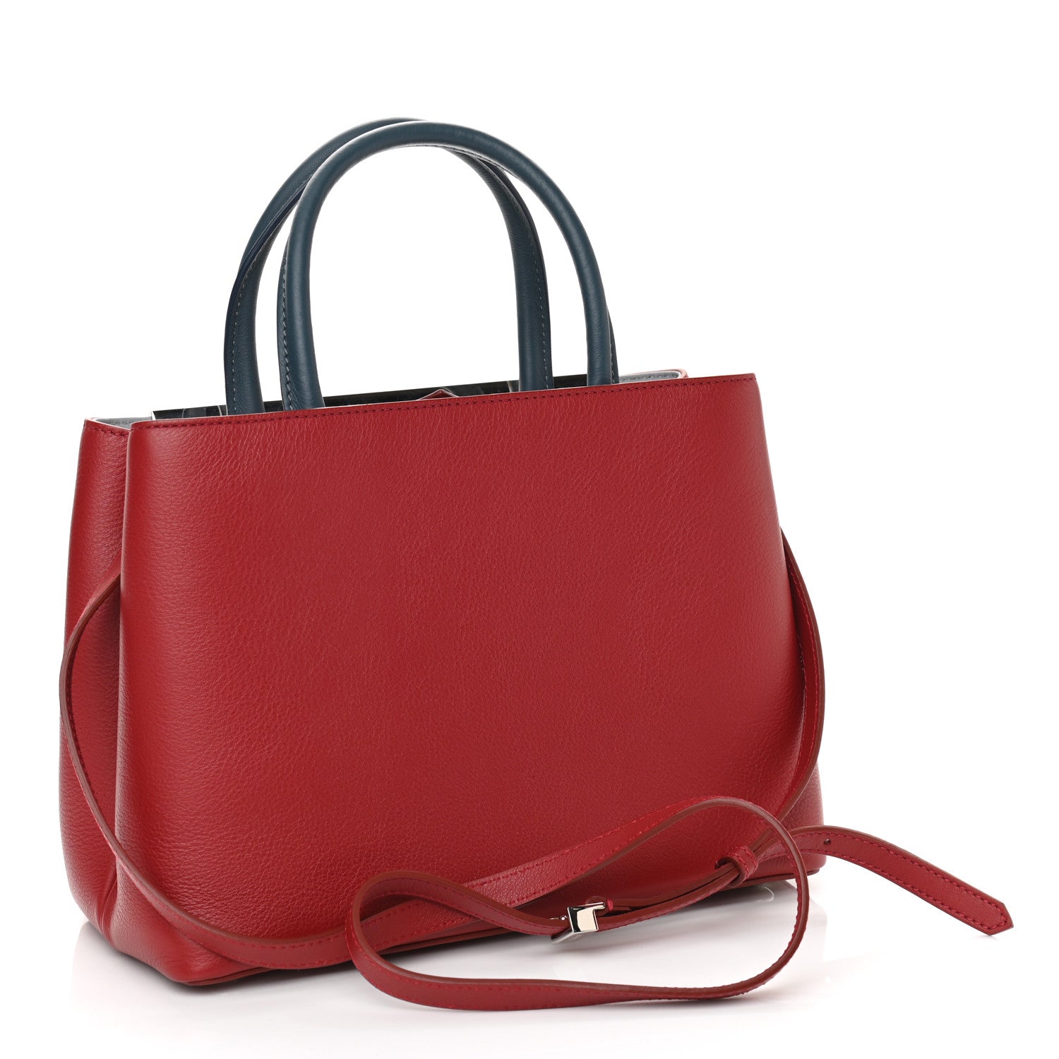 Fendi Vitello Dolce Fox Mink Crystal Bi-Color Monster Mirror Charm Petite 2Jours Tote Ribes 3 of 11