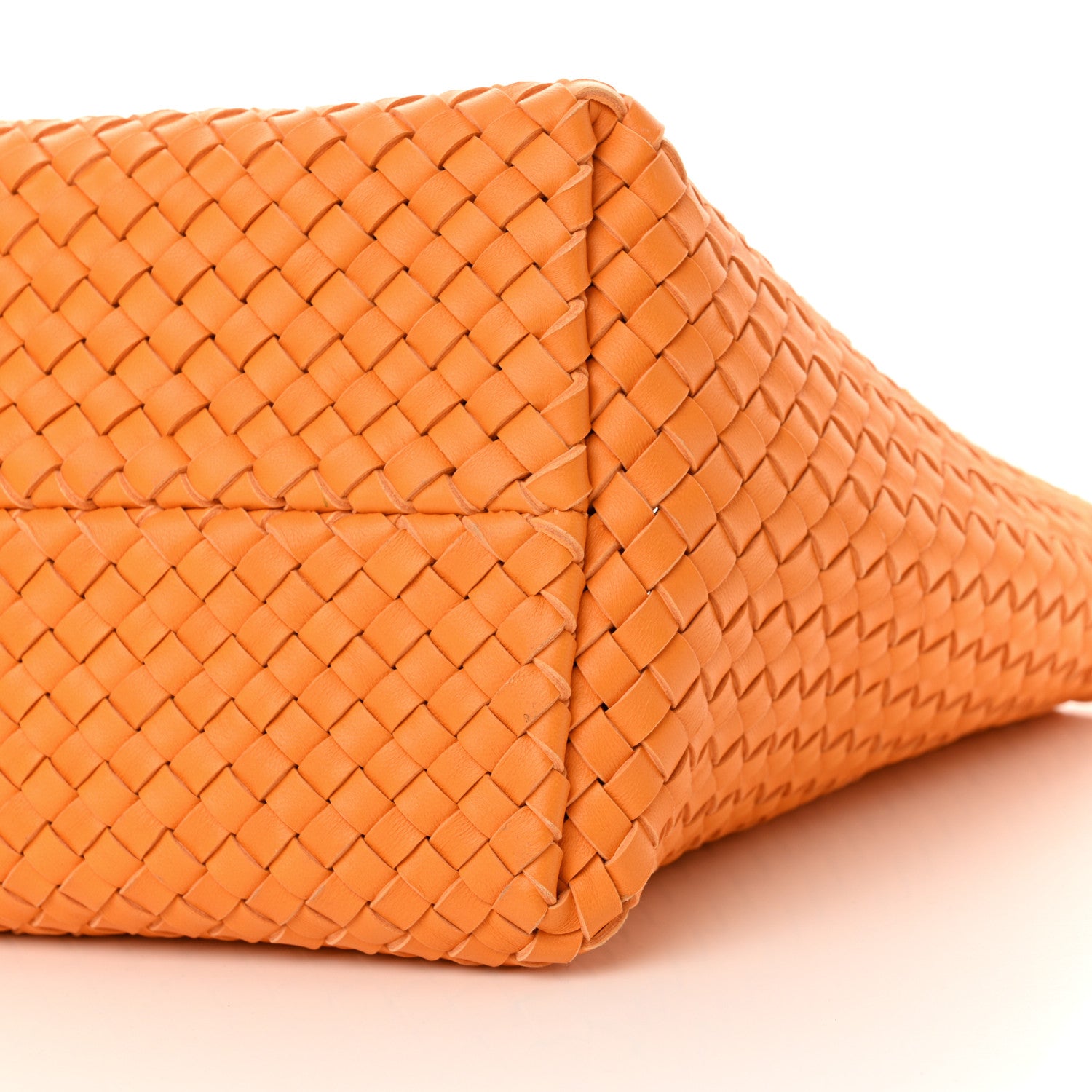 Bottega Veneta Lambskin Intreccio Medium Cabat Tangerine 10 of 11
