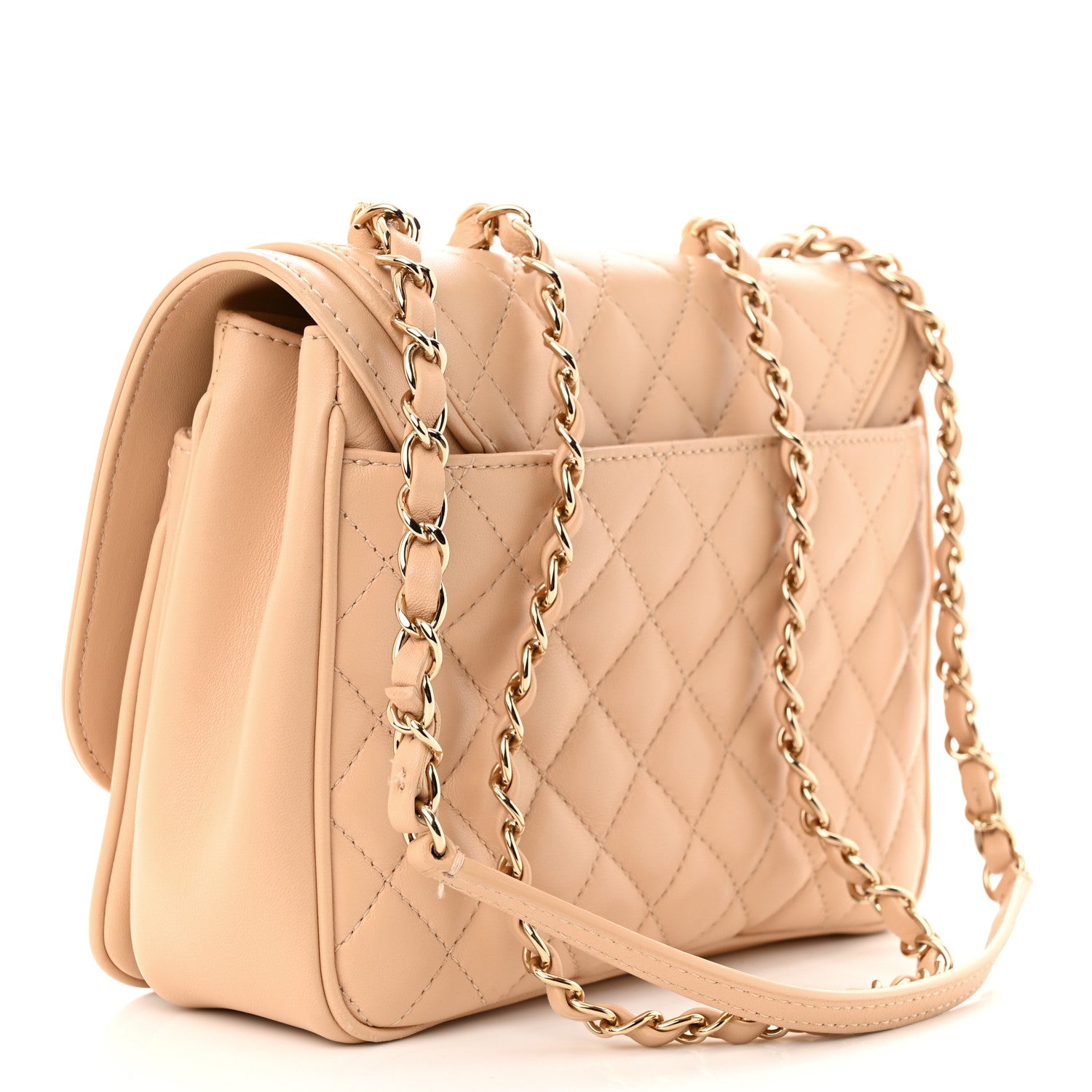 Chanel Lambskin Quilted Medium Lovely Day Flap Beige 3 of 12